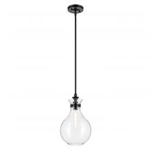 Kichler 52776BKCLR - Laria 9.75 Inch 1 Light Pendant with Clear Glass in Black