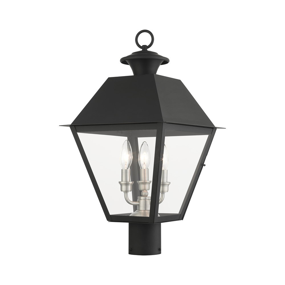 3 Lt Black Outdoor Post Top Lantern