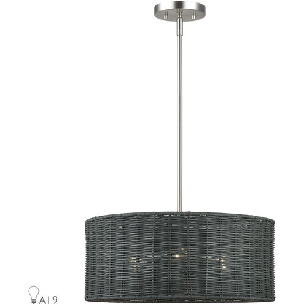3 Light Black Pendant Chandelier