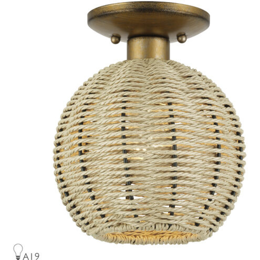 1 Light Bronze Small Semi-Flush