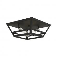 Livex Lighting 49560-04 - 2 Light Black with Brushed Nickel Accents Flush Mount