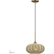 Livex Lighting 60203-48 - 1 Light Antique Gold Leaf Pendant