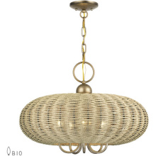 Livex Lighting 60205-48 - 5 Light Antique Gold Leaf Pendant Chandelier