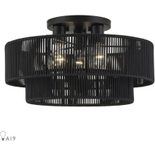 Livex Lighting 60267-04 - 3 Light Black Large Semi-Flush