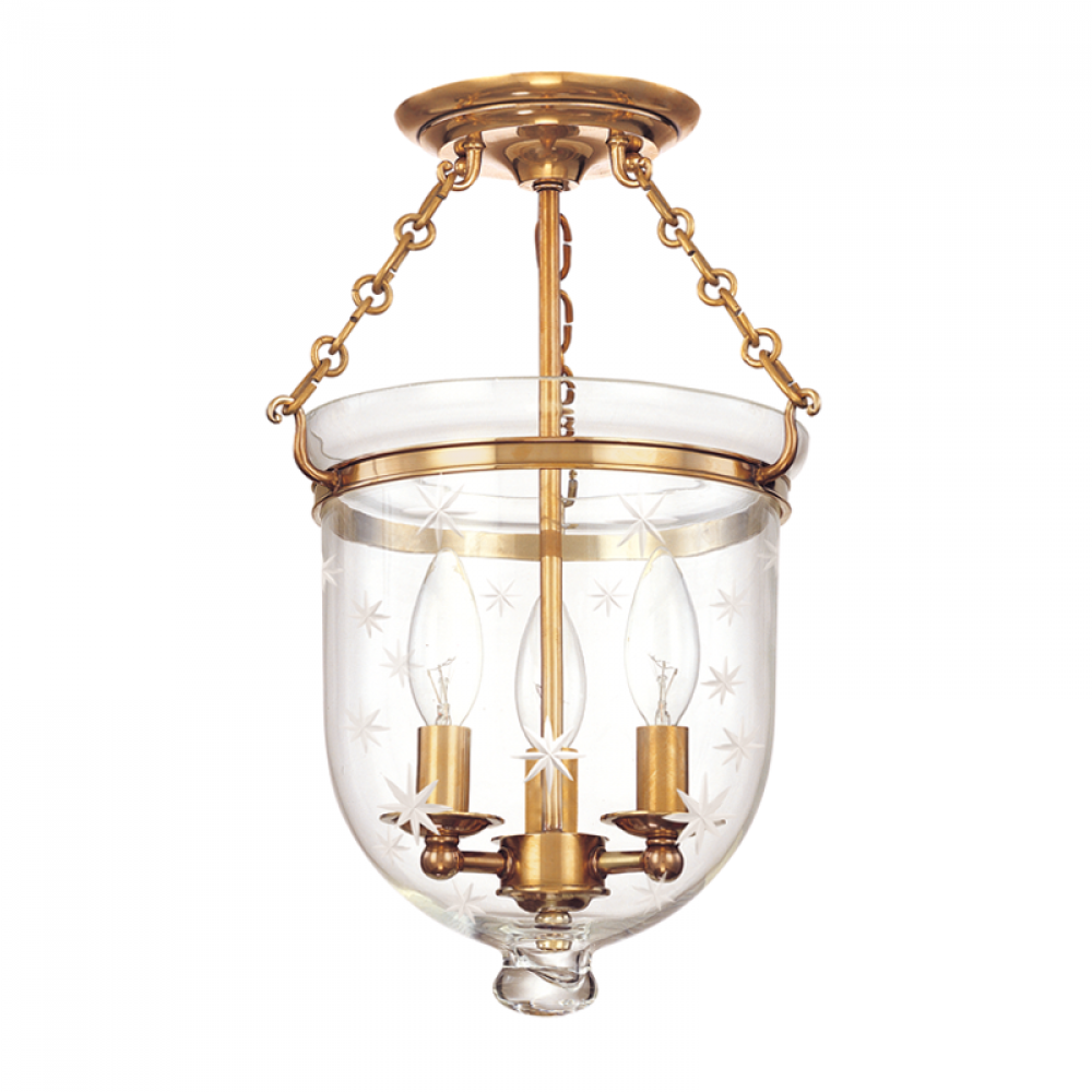 3 LIGHT SEMI FLUSH
