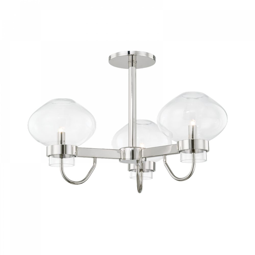 3 LIGHT SEMI FLUSH