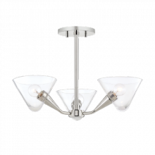 Mitzi Orange H327603-PN - 3 Light Semi Flush