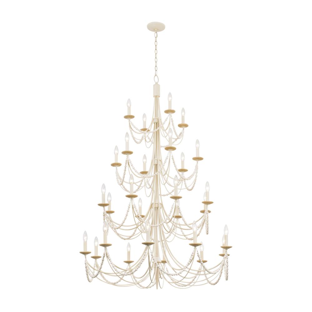 Brentwood 28-Lt 4-Tier Chandelier - Country White