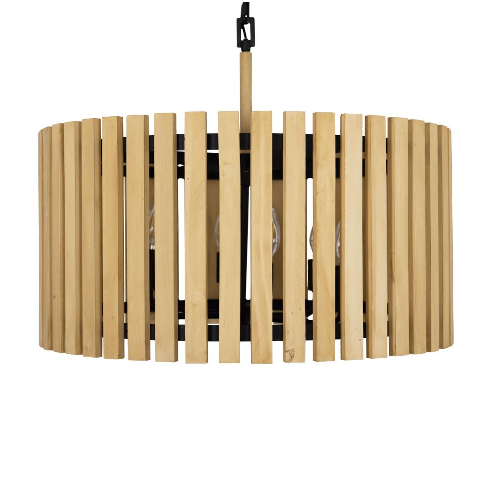 Suratto 6-Lt Pendant - Matte Black/Honey Blonde