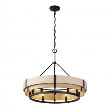 Varaluz 389P06MBHN - Blonde Moment 6-Lt Pendant - Matte Black/Honey/Medium Oak