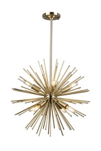 Artcraft AC11443 - Sunburst 8 Light Chandelier (Satin Brass)