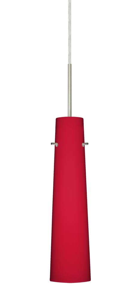 Besa Camino Pendant Satin Nickel Ruby Matte 1x40W E12 base
