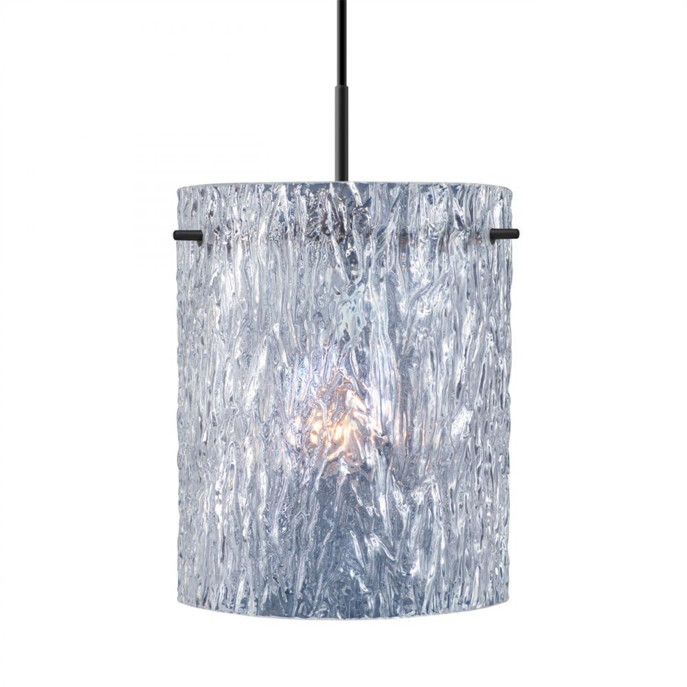 Besa Tamburo 8 Pendant Clear Stone Black 1x11W LED