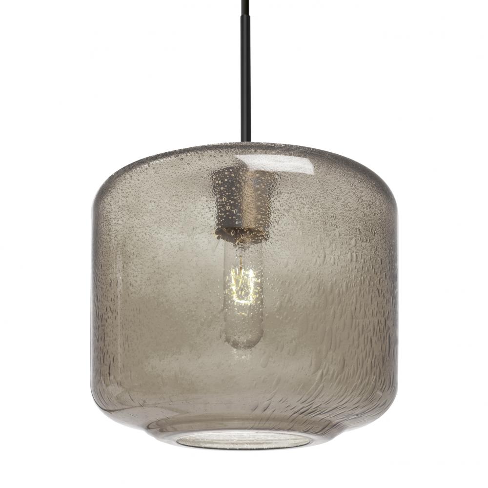 Besa Niles 10 Pendant, Smoke Bubble, Black Finish, 1x60W Medium Base T10