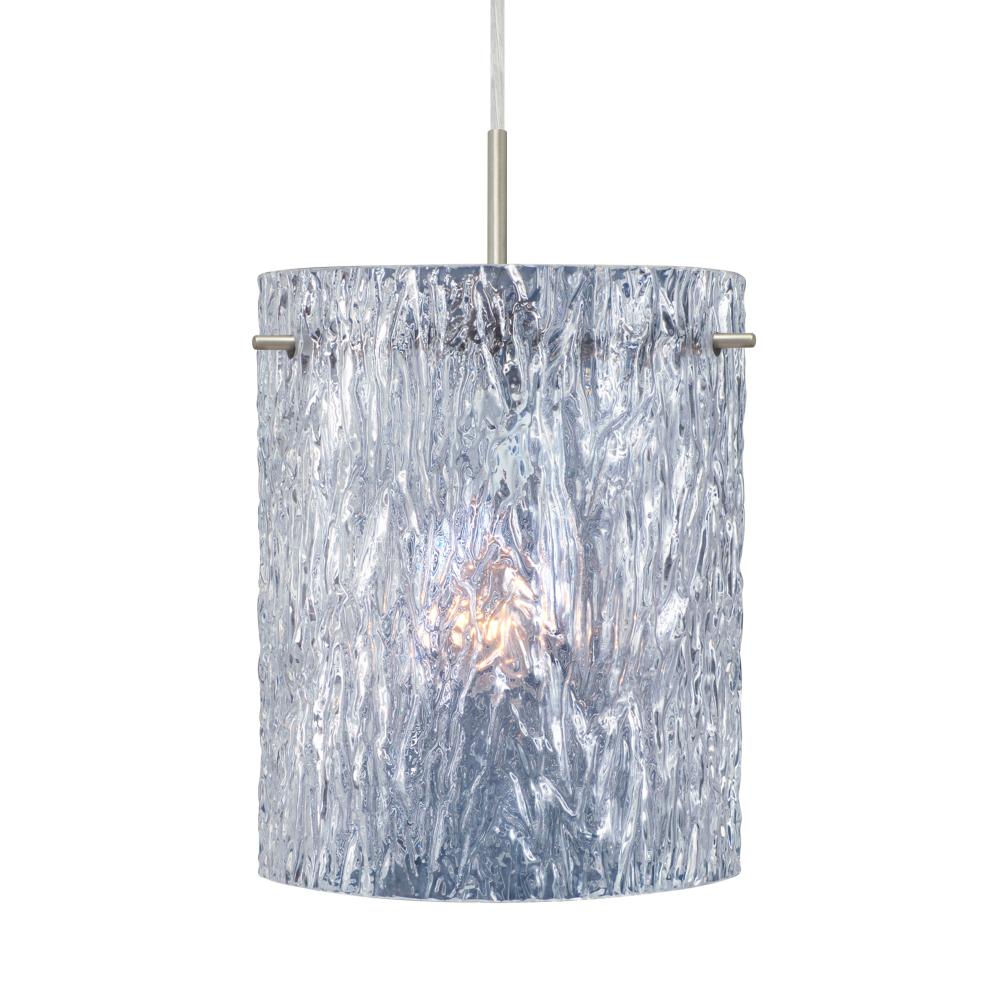 Besa Tamburo 8 Pendant Clear Stone Satin Nickel 1x11W LED
