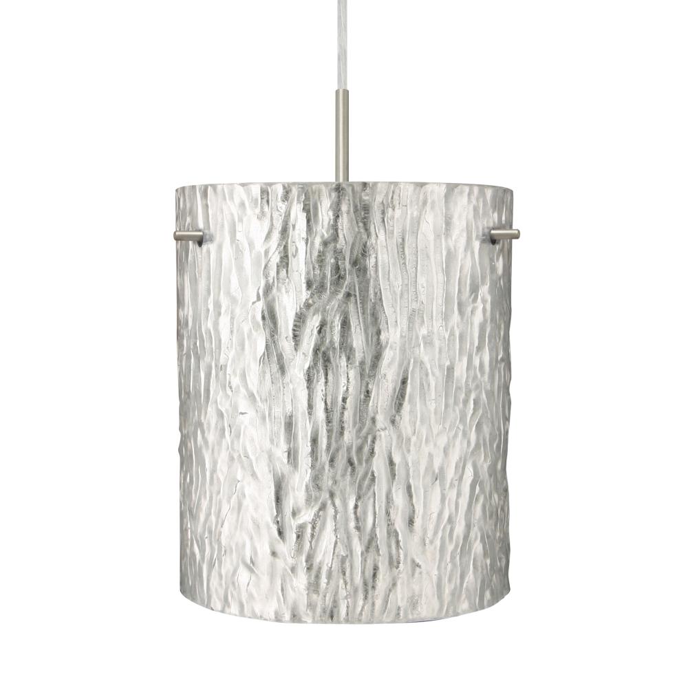Besa Pendant Tamburo 8 Satin Nickel Stone Silver Foil 1x100W Medium Base