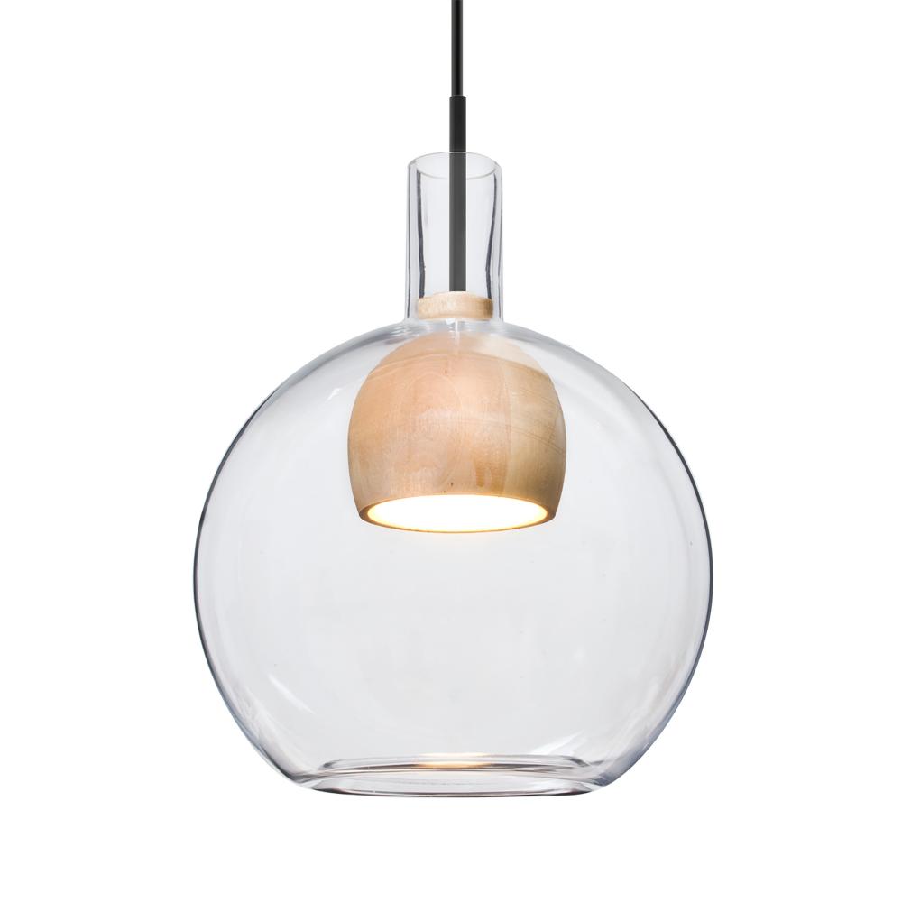 Besa, Benji Cord Pendant, Clear/Natural, Black Finish, 1x9W LED