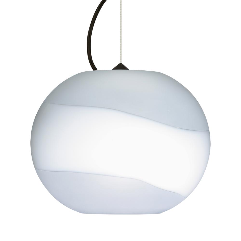 Besa Luna Pendant Opal Frost Black 1x100W Medium Base