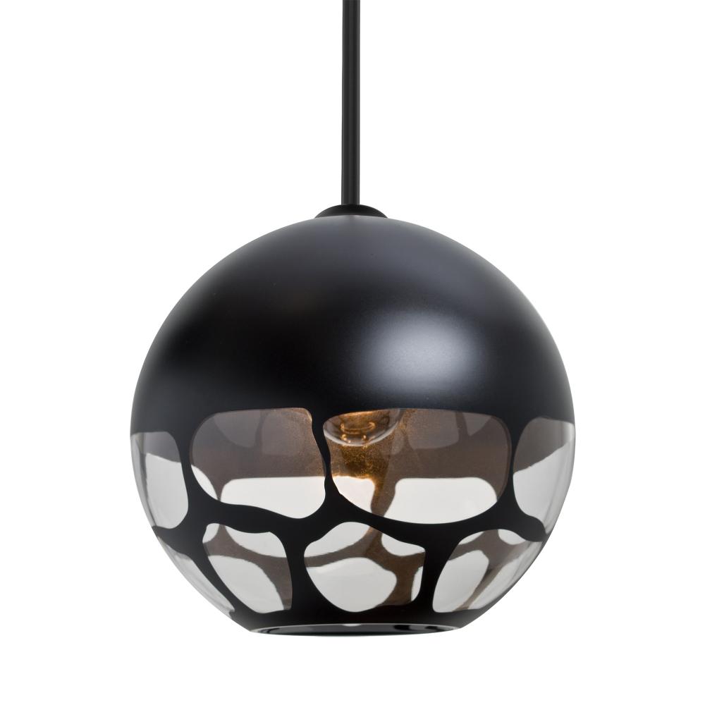 Besa, Rocky Stem Pendant, Black, Black Finish, 1x60W Medium Base