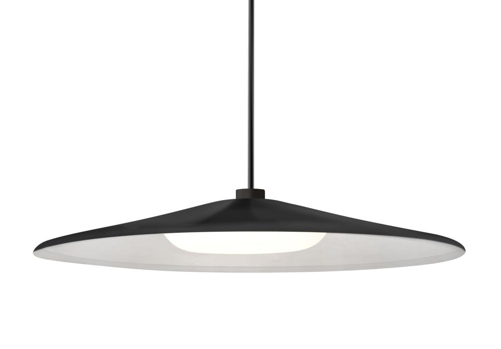 Besa Swan Stem Pendant, Black/Opal, Black Finish, 1x23W LED