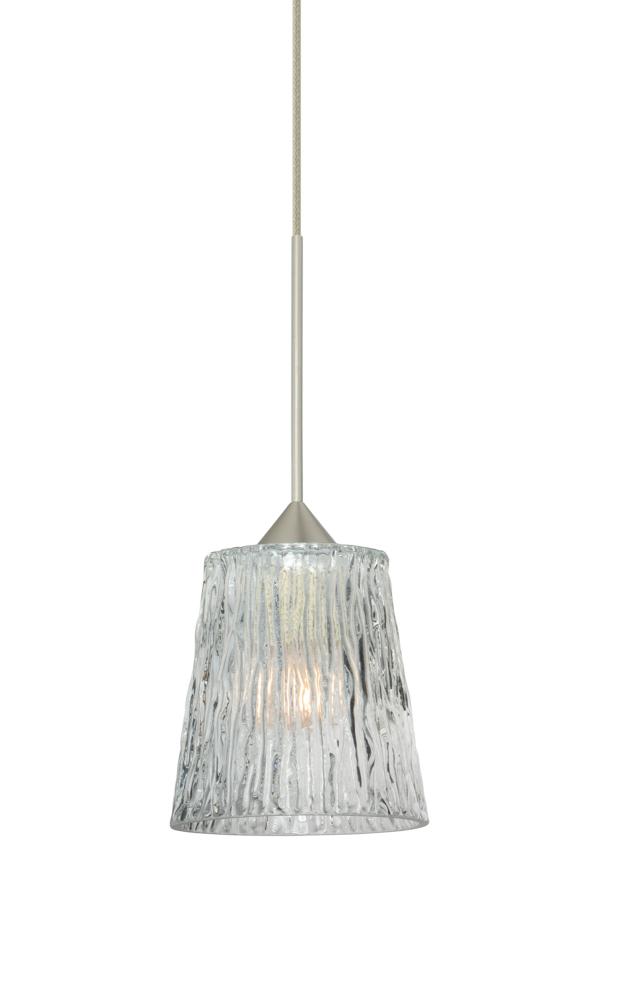 Besa Pendant Nico 4 Satin Nickel Clear Stone 1xMAX GY6.35 Base