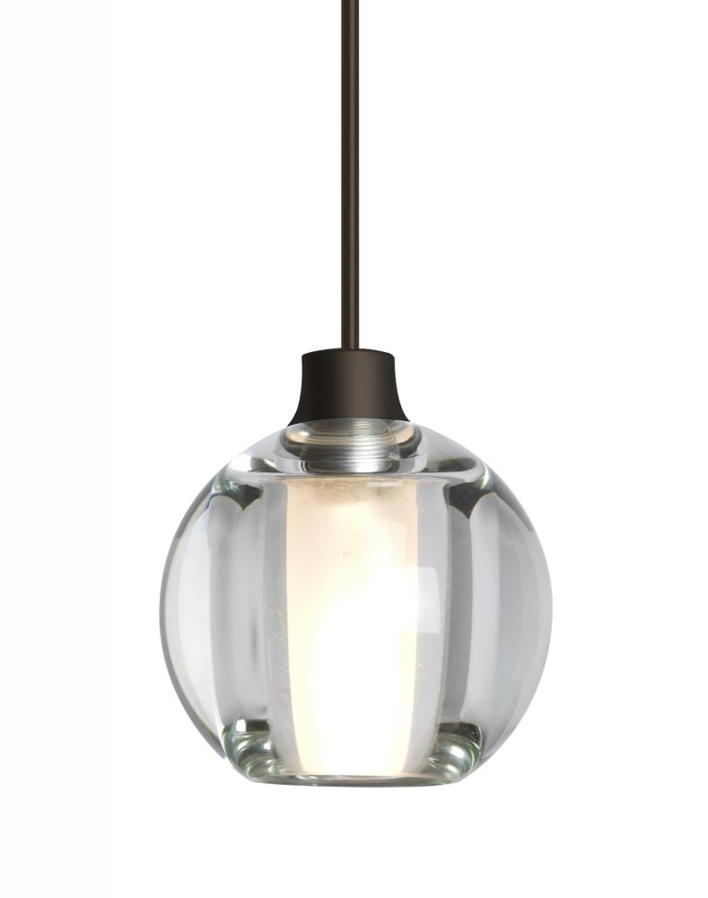 Besa, Boca 5 Cord Pendant, Clear, Bronze Finish, 1xMAX GY6.35 Base