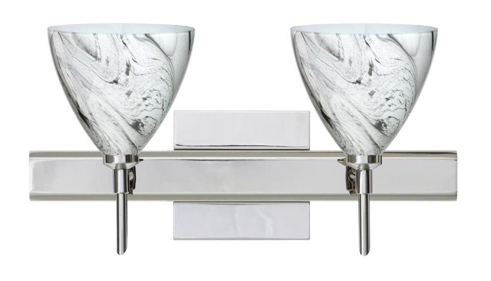 Besa Wall With SQ Canopy Mia Chrome Marble Grigio 2x5W LED