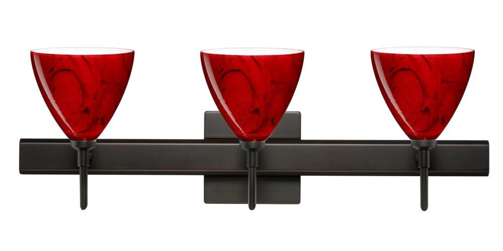 Besa Wall With SQ Canopy Mia Bronze Magma 3x5W LED