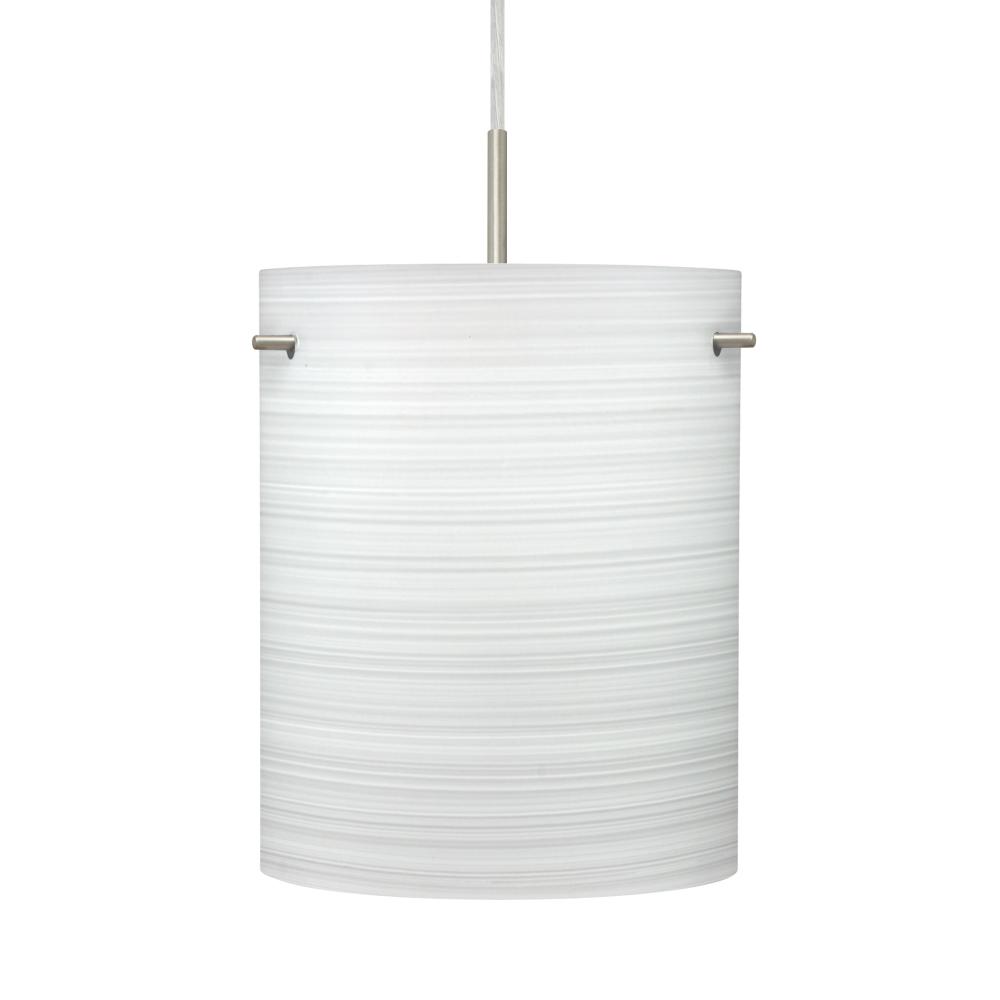 Besa Pendant for Multiport Canopy Tamburo 8 Satin Nickel Chalk 1x100W Medium Base