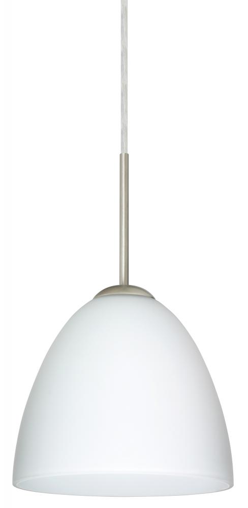 Besa Vila LED Pendant For Multiport Canopy Opal Matte Satin Nickel 1x9W LED