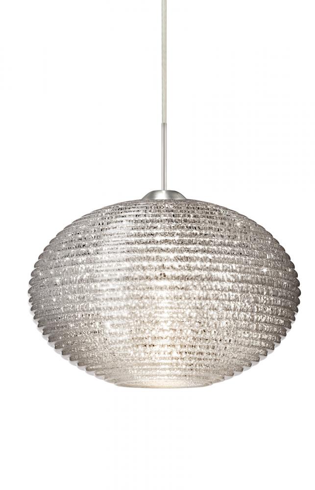 Besa Pendant For Multiport Canopy Pape 12 Satin Nickel Glitter 1x100W Medium Base