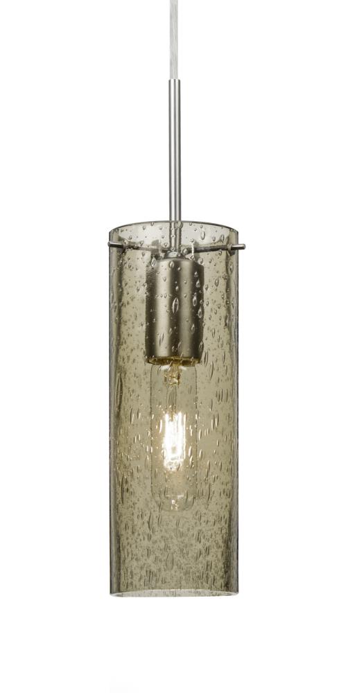 Besa, Juni 10 Pendant For Multiport Canopy, Latte Bubble, Satin Nickel, 1x60W Medium Base