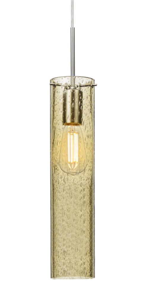 Besa, Juni 16 Pendant For Multiport Canopy, Gold Bubble, Satin Nickel, 1x4W LED Filament
