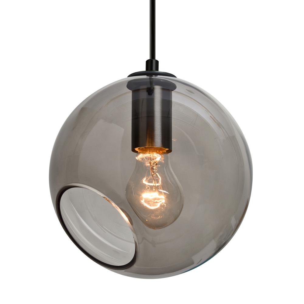 Besa, Maestro 8 Cord Pendant for Multiport Canopy, Smoke, Black Finish, 1x60W Medium base