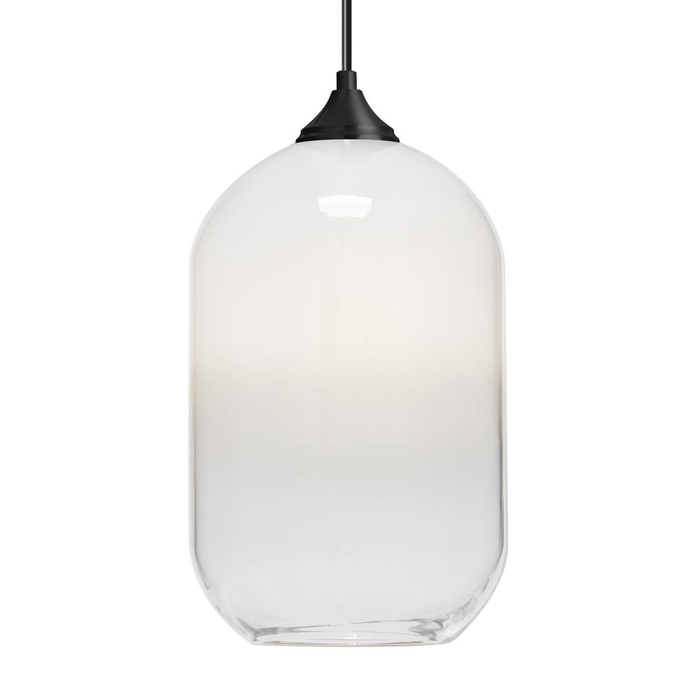 Besa, Omega 12 Cord Pendant For Multiport Canopies, White/Clear, Black Finish, 1x60W Medium Base