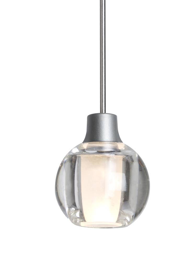 Besa, Boca 3 Cord Pendant For Multiport Canopies, Clear, Satin Nickel Finish, 1x3W LED