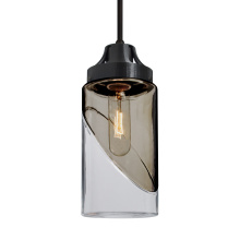 Besa Lighting 1JC-BLINKSM-EDIL-BK - Besa, Blink Cord Pendant, Trans. Smoke/Clear, Black Finish, 1x4W LED Filament