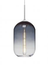 Besa Lighting 1JC-OMEGA12ST-EDIL-SN - Besa, Omega 12 Cord Pendant, Steel/Clear, Satin Nickel Finish, 1x5W LED Filament