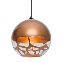 Besa Lighting 1JC-ROCKYCP-BK - Besa, Rocky Cord Pendant, Copper, Black Finish, 1x60W Medium Base
