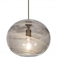 Besa Lighting 1JT-GENOSM-EDIL-BR - Besa, Geno Cord Pendant, Vapor Smoke, Bronze Finish, 1x8W LED Filament