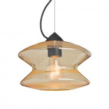 Besa Lighting 1KX-ZENGD-BK - Besa, Zen Cable Pendant, Gold Bubble, Black Finish, 1x60W Medium Base