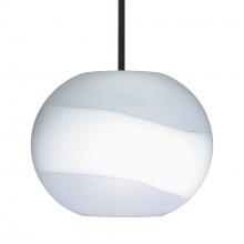 Besa Lighting 1TT-477699-BK - Besa Stem Pendant Luna Black Opal Frost 1x100W Medium Base
