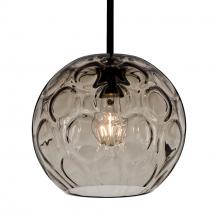 Besa Lighting 1TT-BOMYSM-BK - Besa Bombay Cord Pendant, Smoke, Black Finish, 1x60W Medium Base