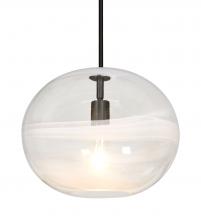 Besa Lighting 1TT-GENOCL-BK - Besa, Geno Stem Pendant, Vapor Clear, Black Finish, 1x60W Medium Base