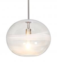 Besa Lighting 1TT-GENOCL-SN - Besa, Geno Stem Pendant, Vapor Clear, Satin Nickel Finish, 1x60W Medium Base
