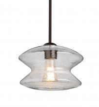 Besa Lighting 1TT-ZENCL-EDIL-BR - Besa, Zen Stem Pendant, Clear Bubble, Bronze Finish, 1x8W LED Filament