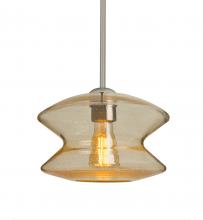 Besa Lighting 1TT-ZENGD-EDIL-SN - Besa, Zen Stem Pendant, Gold Bubble, Satin Nickel Finish, 1x8W LED Filament