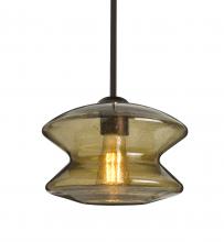 Besa Lighting 1TT-ZENLT-EDIL-BR - Besa, Zen Stem Pendant, Latte Bubble, Bronze Finish, 1x8W LED Filament