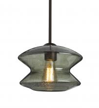 Besa Lighting 1TT-ZENMS-EDIL-BR - Besa, Zen Stem Pendant, Moss Bubble, Bronze Finish, 1x8W LED Filament