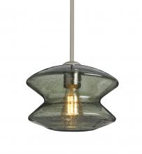Besa Lighting 1TT-ZENMS-EDIL-SN - Besa, Zen Stem Pendant, Moss Bubble, Satin Nickel Finish, 1x8W LED Filament